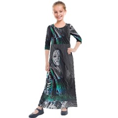 Glitch Witch Kids  Quarter Sleeve Maxi Dress by MRNStudios