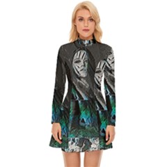 Glitch Witch Long Sleeve Velour Longline Dress by MRNStudios