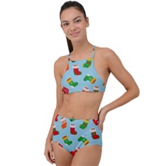 Christmas Socks High Waist Tankini Set by SychEva