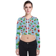 Christmas Socks Long Sleeve Zip Up Bomber Jacket by SychEva