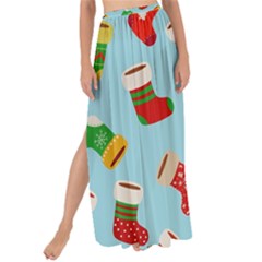 Christmas Socks Maxi Chiffon Tie-up Sarong by SychEva