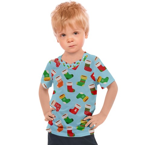 Christmas Socks Kids  Sports Tee by SychEva