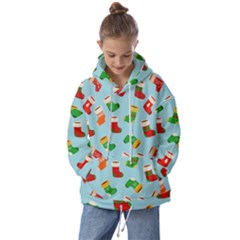 Christmas Socks Kids  Oversized Hoodie by SychEva