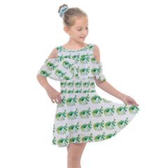 Floral Kids  Shoulder Cutout Chiffon Dress