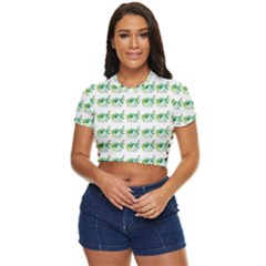 Floral Side Button Cropped Tee