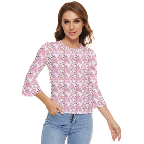 Floral Bell Sleeve Top by Sparkle