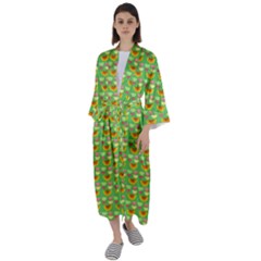 Fruits Maxi Satin Kimono by Sparkle