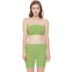 Fruits Stretch Shorts And Tube Top Set