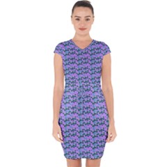 Pattern Capsleeve Drawstring Dress  by Sparkle