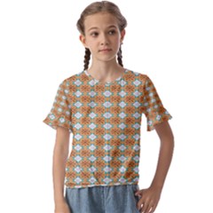 Geometry Kids  Cuff Sleeve Scrunch Bottom Tee