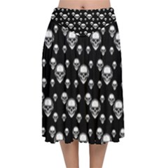 Skullmusician Velvet Flared Midi Skirt by Sparkle