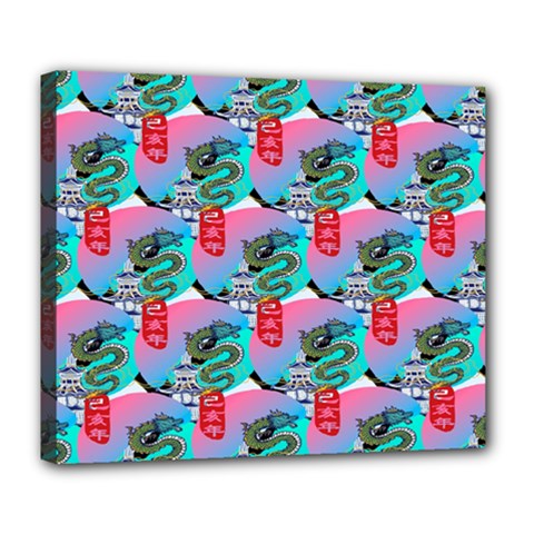 Retro Snake Deluxe Canvas 24  X 20  (stretched) by Sparkle