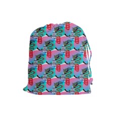 Retro Snake Drawstring Pouch (large) by Sparkle