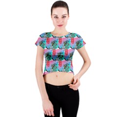 Retro Snake Crew Neck Crop Top by Sparkle