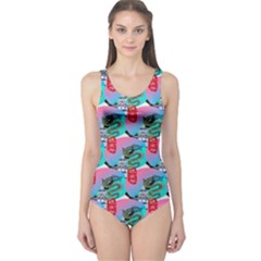 Retro Snake One Piece Swimsuit by Sparkle