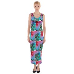 Retro Snake Fitted Maxi Dress by Sparkle