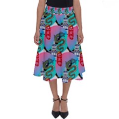 Retro Snake Perfect Length Midi Skirt by Sparkle