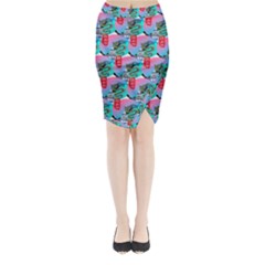 Retro Snake Midi Wrap Pencil Skirt by Sparkle