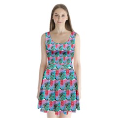 Retro Snake Split Back Mini Dress  by Sparkle