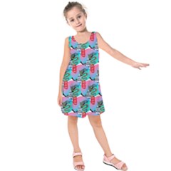 Retro Snake Kids  Sleeveless Dress by Sparkle