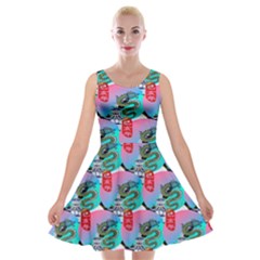 Retro Snake Velvet Skater Dress by Sparkle