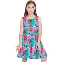 Retro Snake Kids  Skater Dress by Sparkle