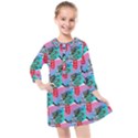 Retro Snake Kids  Quarter Sleeve Shirt Dress View1