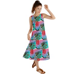 Retro Snake Summer Maxi Dress by Sparkle