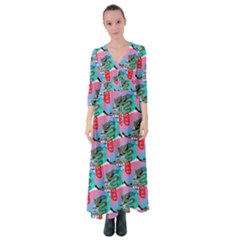 Retro Snake Button Up Maxi Dress by Sparkle