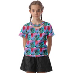 Retro Snake Kids  Front Cut Tee by Sparkle