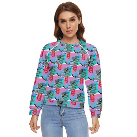 Retro Snake Women s Long Sleeve Raglan Tee by Sparkle