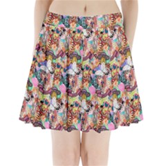 Retro Color Pleated Mini Skirt