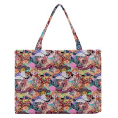 Retro Color Zipper Medium Tote Bag