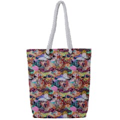 Retro Color Full Print Rope Handle Tote (Small)