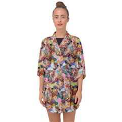 Retro Color Half Sleeve Chiffon Kimono