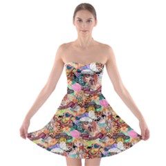 Retro Color Strapless Bra Top Dress by Sparkle