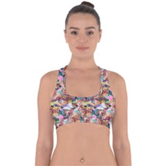 Retro Color Cross Back Hipster Bikini Top 