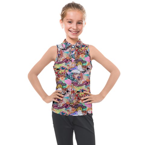 Retro Color Kids  Sleeveless Polo Tee by Sparkle