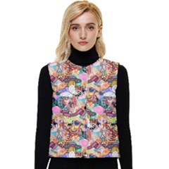 Retro Color Women s Short Button Up Puffer Vest