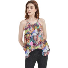 Retro Color Flowy Camisole Tank Top by Sparkle