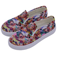 Retro Color Kids  Canvas Slip Ons by Sparkle