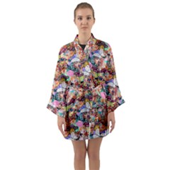 Retro Color Long Sleeve Satin Kimono by Sparkle