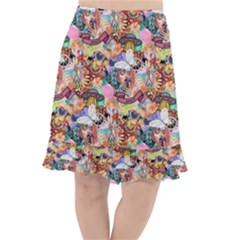 Retro Color Fishtail Chiffon Skirt by Sparkle