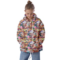 Retro Color Kids  Oversized Hoodie