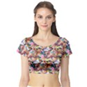 Retro Color Short Sleeve Crop Top View1