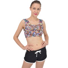 Retro Color V-back Sports Bra by Sparkle