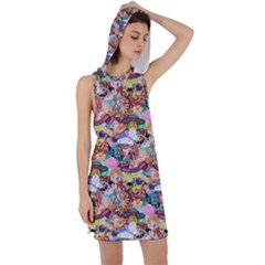 Retro Color Racer Back Hoodie Dress by Sparkle