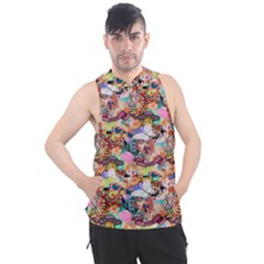 Retro Color Men s Sleeveless Hoodie by Sparkle