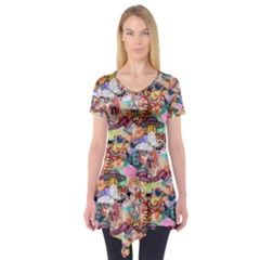 Retro Color Short Sleeve Tunic  by Sparkle