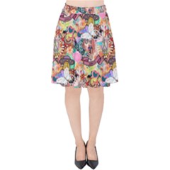 Retro Color Velvet High Waist Skirt by Sparkle